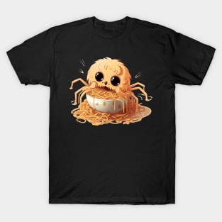 Cute Barking Spiders eating ramens T-Shirt
